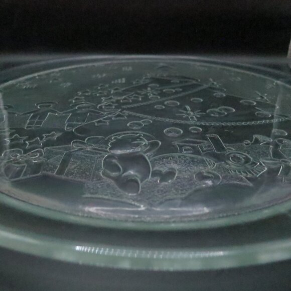 Duralex Christmas Tree Teddy Bear Presents Glass Platter 13" #3480 France - Picture 9 of 11